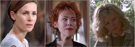 Embeth Davidtz in "Junebug" (2005), Catherine O'Hara in "Beetlejuice" (1988) and Kim Basinger in Nine ½ Weeks" (1986)