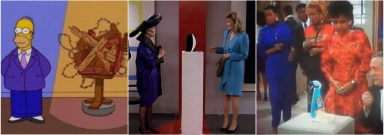 left to right: Dan Castellaneta in "The Simpsons- Mom & Pop Art" (1999); Janice Kent and Jean Smart in "Designing Women" (1991) and Marla Gibbs, Toukie Smith and Luise Heath in "227" (1990)