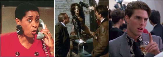 left to right: Marla Gibbs in "227" (1990), George Dzundza and Chris North in "Law & Order - Prisoner of Love" (1990) and Tom Cruise in "Cocktail" (1988) 
