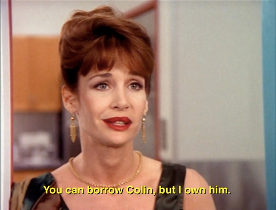 Colin's art dealer Claudia Van Eyck (Mary Crosby) tells Kelly like it is.